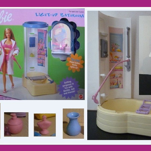 Barbie Light-up Bathroom used, 1999, missing parts without box