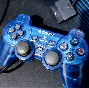Controller DualShock 2 Transparent Blue - Χειριστήριο για PS2 / PS1 σε διάφανο μπλε