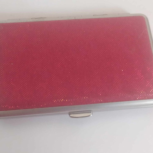 Vintage cigarette cases used, set of 3, leather and fabric