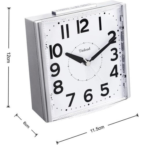 Tinload analog alarm clock 4.7 inch with night light and snooze
