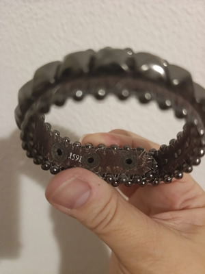 Women's leather bracelet like new, brown with studs