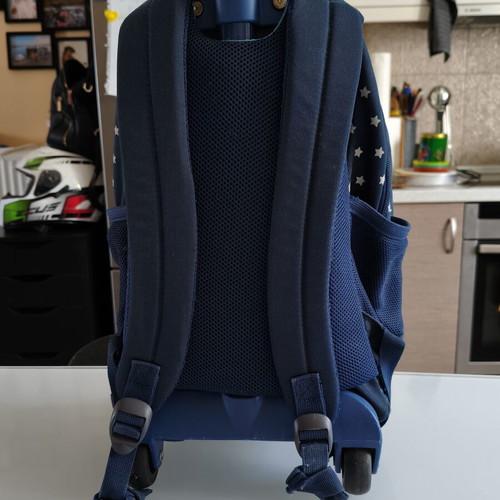 Polo children's bag used, blue with wheels and handle