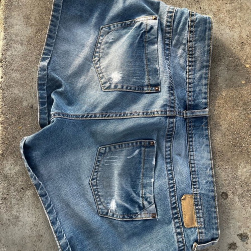 Bershka women's denim shorts used, size 38, blue
