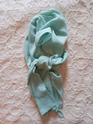 Monsoon children's/teen scarf like new, turquoise with silver details