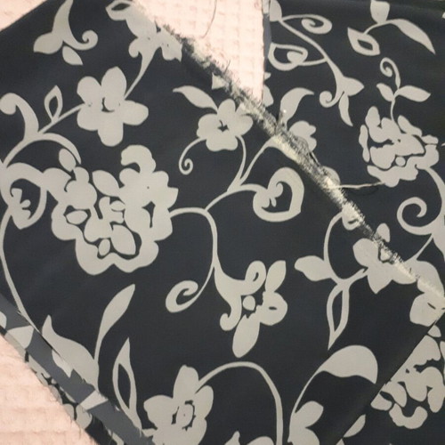 Vintage fabric piece new, crepe texture, dark oil/gray color
