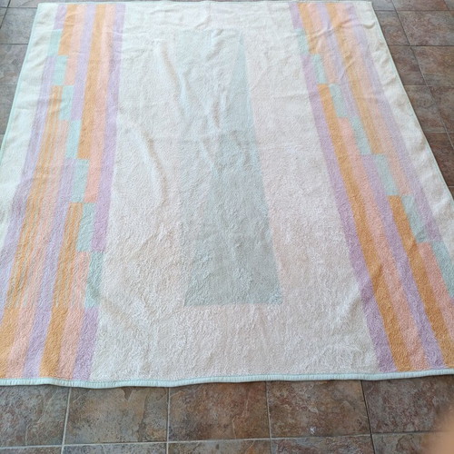 Adam double blanket like new, pastel stripes, Greek made