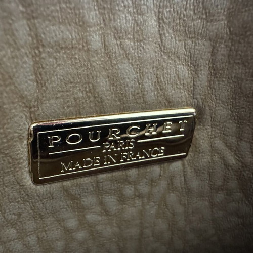 Pourchet Paris leather handbag like new, dark brown