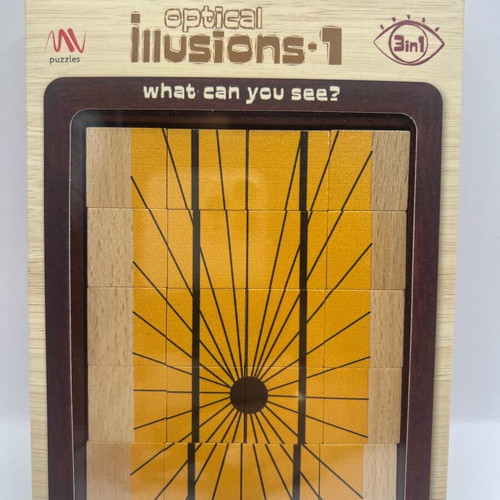 Optical Illusions 1 Sliding Puzzle new, wooden brain teaser