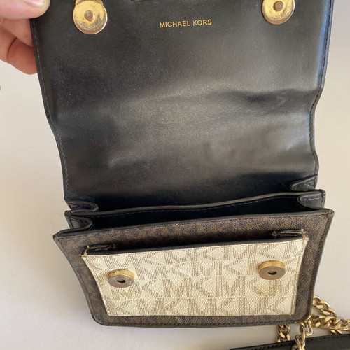 Michael Kors shoulder bag used, brown and black monogram