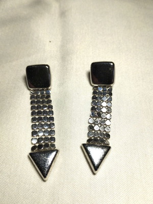 Vintage Silver Earrings used with modern retro style