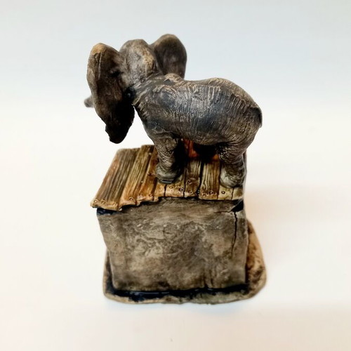 Handmade Ceramic Elephant Sculpture stoneware