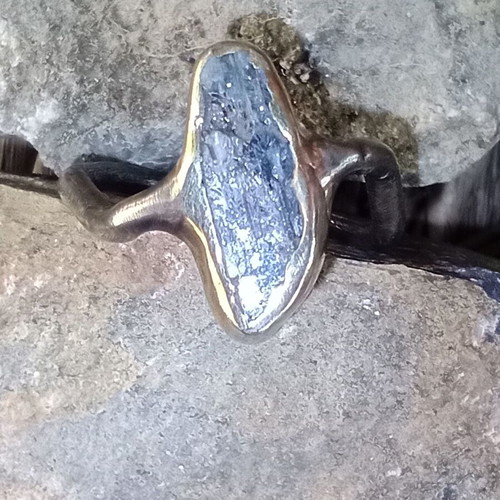 Silver ring with cyanite stone size 52, like new, Apefthon