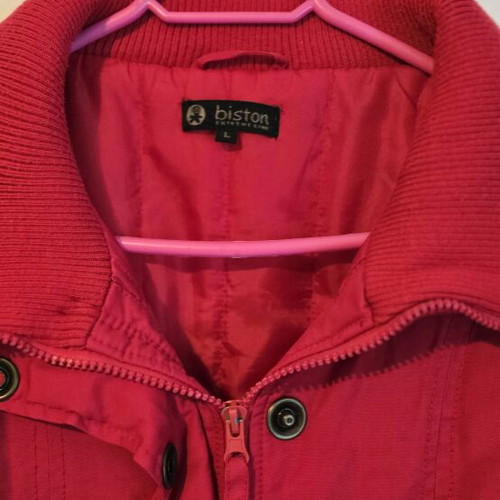 Biston women's coat with belt like new, red, size L