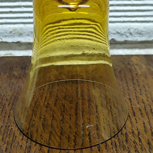 Vintage glass decorative bell amber color like new