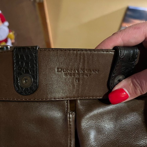 Donna Karan women's leather belt new, natural leather, brown, size 95