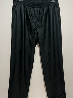 Women's wide pants Hercilia used, leather look, size X-XL, black