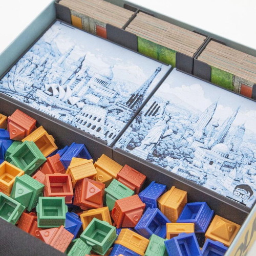Cities Board Game Organizer New 3D Printed Insert for Sleeved Cards