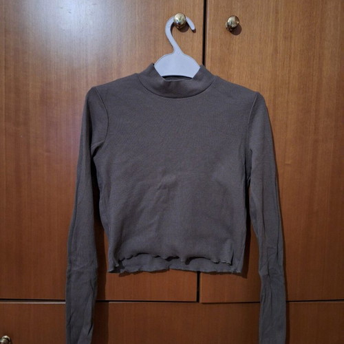 Rib Cotton Blouse Pull&Bear brown like new size S