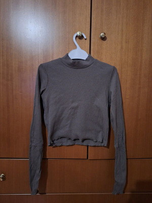 Rib Cotton Blouse Pull&Bear brown like new size S