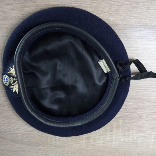 Blue Military Beret of the Hellenic Army with Officer Emblem size 54 used