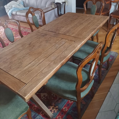 Monastic teak dining table, rectangular, solid wood
