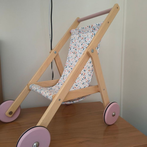 Little Dutch wooden doll stroller with Flowers & Butterflies fabric