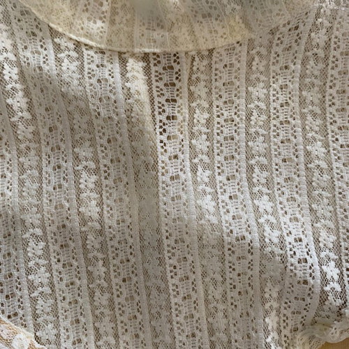 Vinegar see-through blouse with lace like new, beige