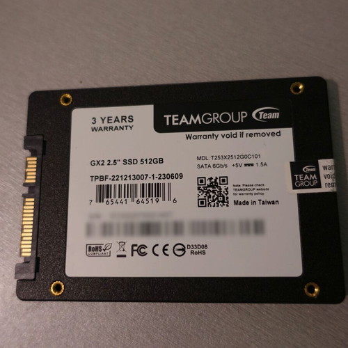 SSD TeamGroup GX2 512GB T253X2512G0C101 like new