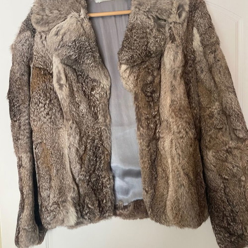 Rabbit fur coat used, small-medium, in nice colors