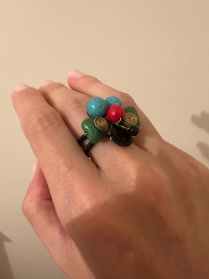Butterfly ring new, turquoise color, handmade