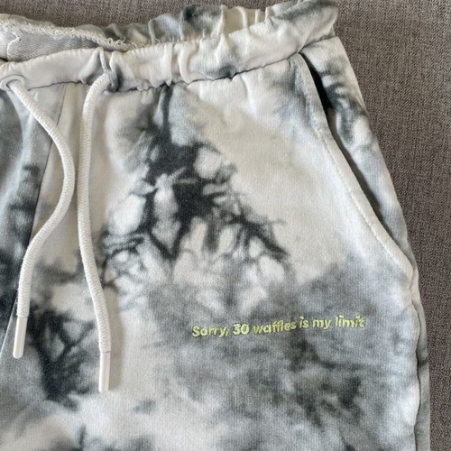 Bershka M sweatpants used, white and gray, cotton