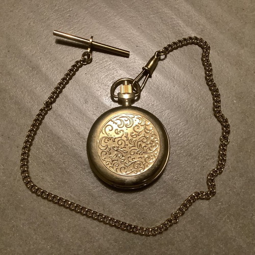 Chaika vintage quartz pocket watch gold plated used