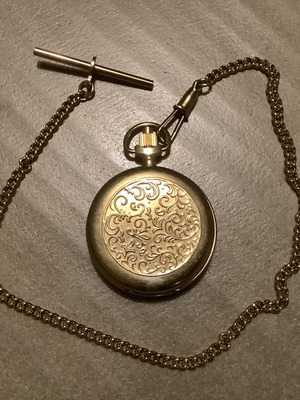 Chaika vintage quartz pocket watch gold plated used