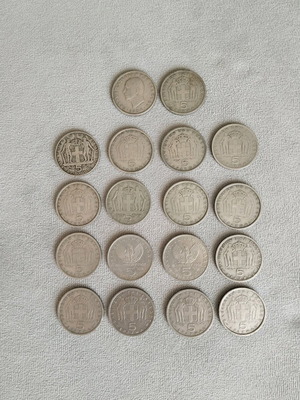 Pentadrachma used, pack of 18 coins 1954-1973