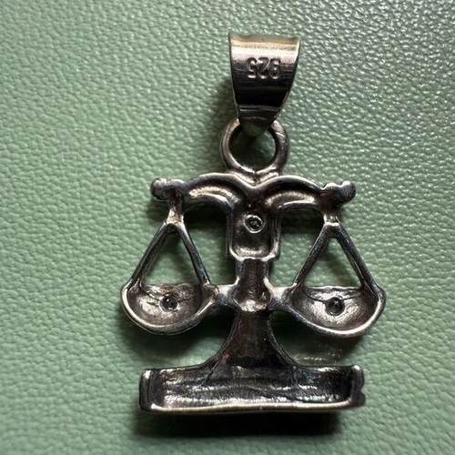 Libra Zodiac Necklace Silver 925 Handmade