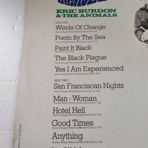 Eric Burdon & The Animals Winds Of Change vinyl used