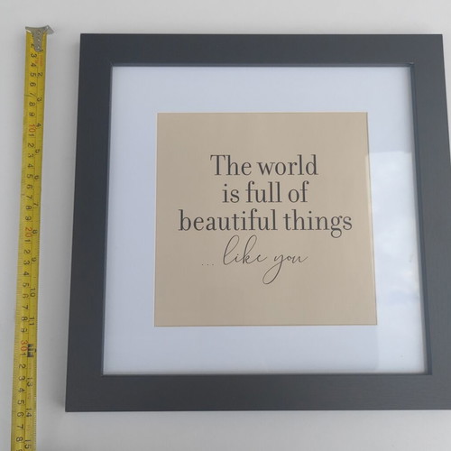 Decorative frame with positive message used, minimal style