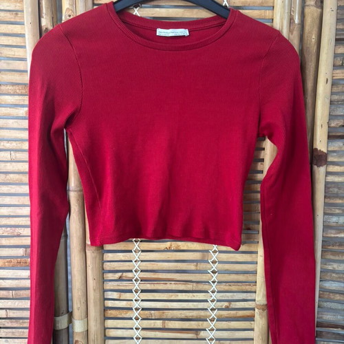 Zara Trafaluc Rib Crop Top Bordeaux like new, size M