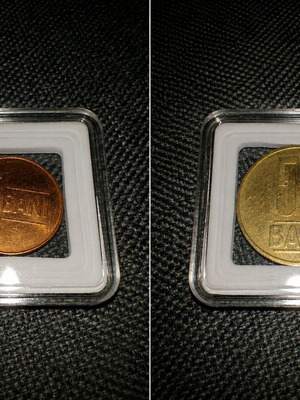Romania 5 Bani and 50 Bani coin collector lot 2015 & 2017