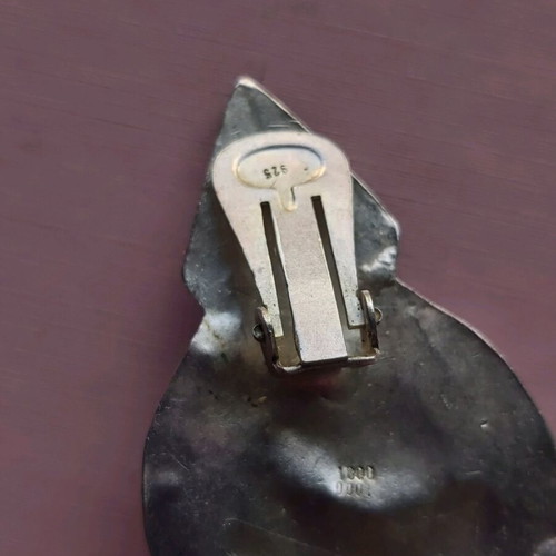 Women's earrings used, elegant silver (1000) vintage clip-on