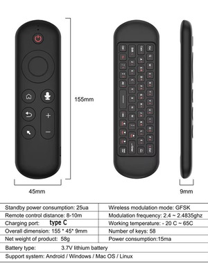 Remote Control Air Mouse Mini Keyboard Wireless for Android Smart TV Box PC new
