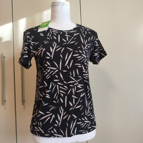 Page One Cotton T-shirt new with tag, black and beige, sizes S-M