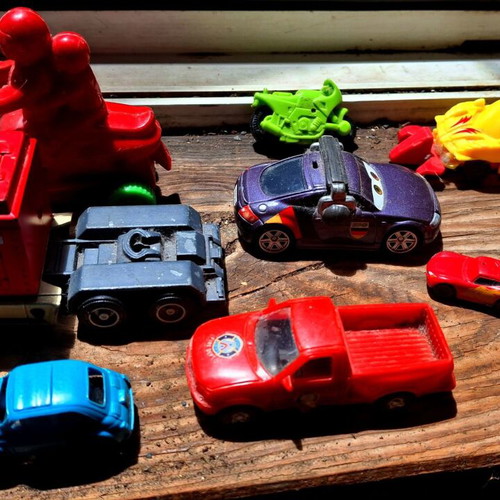 Lot of retro children's toy cars and vehicles, 23 pieces