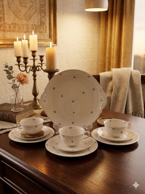Αντίκα σετ τσαγιού και καφέ Royal Ivory "Amsterdam", 10 τεμ, Τσεχοσλοβακία