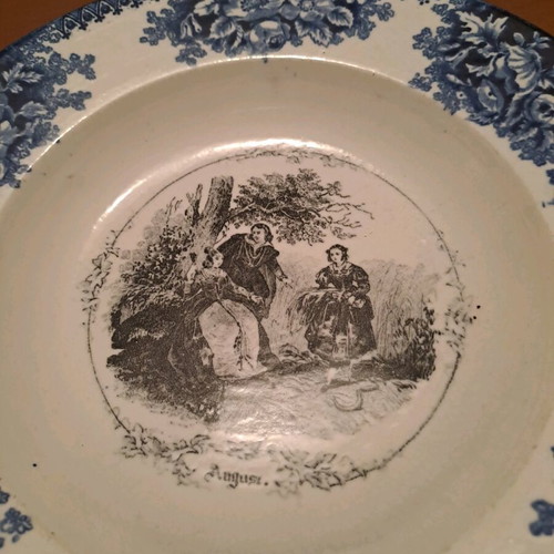Decorative German porcelain plate hand-painted like new