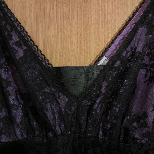Women's blouse used, size Small, black and purple