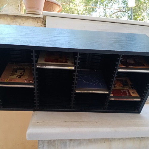 Wooden wall and tabletop CD holder for 60 CDs like new
