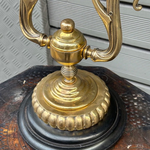 Old brass compass Japanese used, 45x25.5 cm