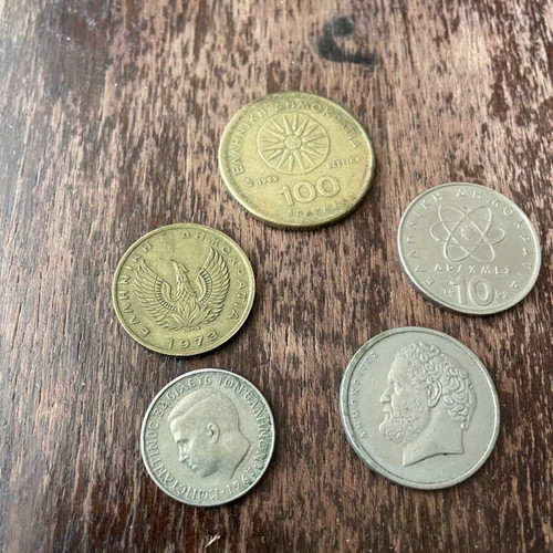 Drachma coins used, all together, in good condition