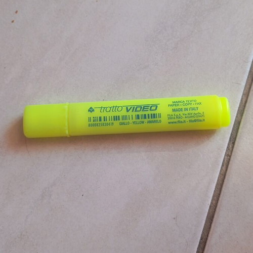 Yellow highlighter pen new with vibrant color